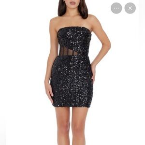 Dress The Population Sequin Strapless Dress XXL NWT
